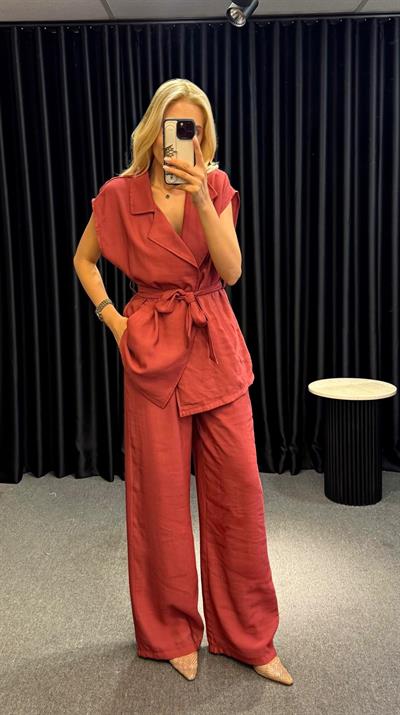 TENSEL YELEKLİ TAKIM KİREMİT