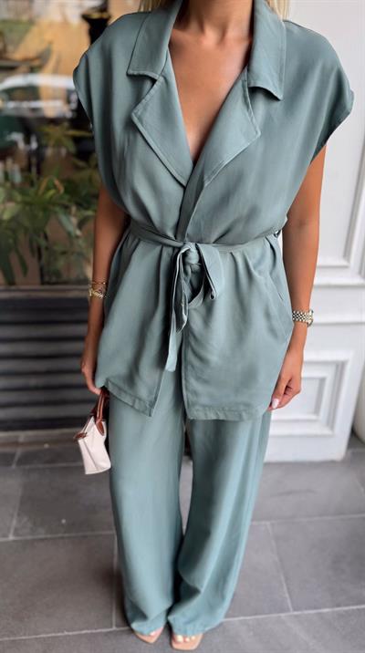 TENSEL YELEKLİ TAKIM TURKUAZ