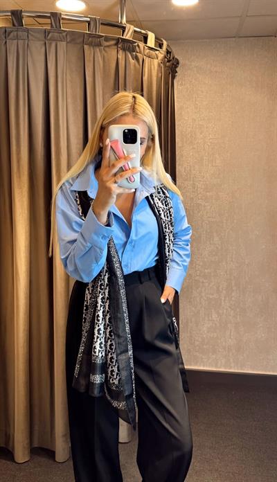 UZUN KOLLU GÖMLEK MAVİ