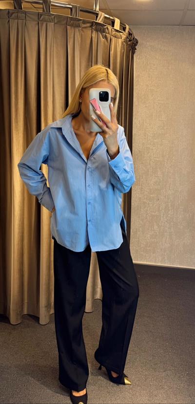 UZUN KOLLU GÖMLEK MAVİ