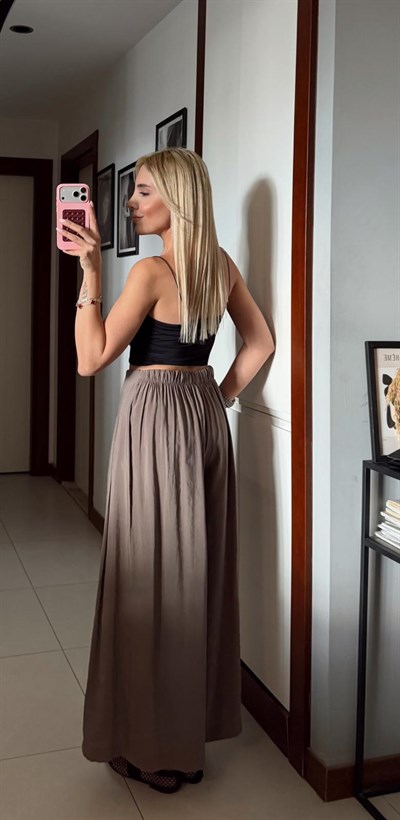 VİZON BELİ LASTİKLİ PAREO PANTOLON