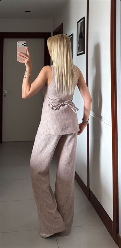 VİZON KARE YAKA YELEK PANTOLON TAKIM