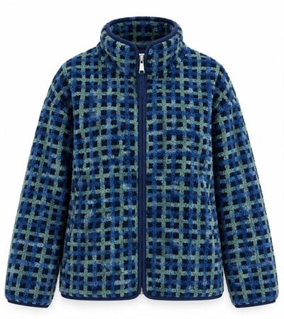 WOLEN MAVİ DESENLİ POLAR HIRKA