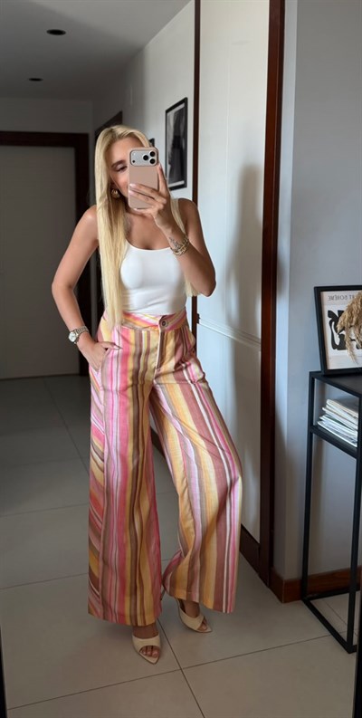 ZR MODEL BOL PAÇA ÇİZGİLİ PANTOLON