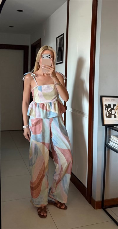 ZR MODEL DESENLİ BLUZ PANTOLON TAKIM