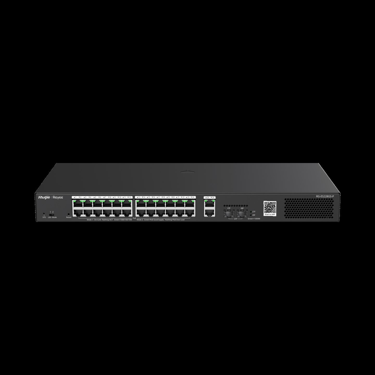 RUİJİE-REYEE RG-ES228GS-P 24XGE-2XGE/SFP 370W POE SWİTCH