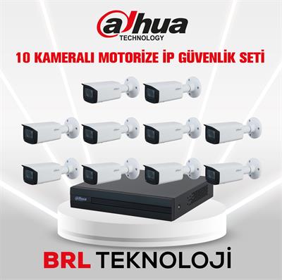 Dahua 10 Kameralı 2 MP Motorize Ip Güvenlik Kamera Seti