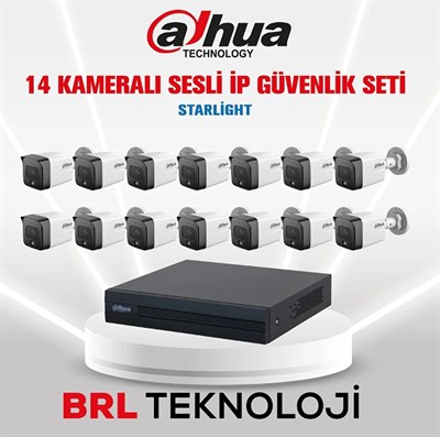 Dahua 14 Kameralı 2 Mp Sesli İp Güvenlik Kamera Seti IPC-HFW1230TC1-SA
