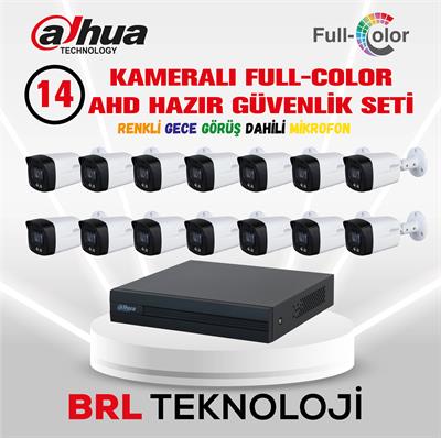 Dahua 14 Kameralı 40 Metre Renkli Gece Görüşlü Fullhd Dahili Mikrofonlu Kamera Seti