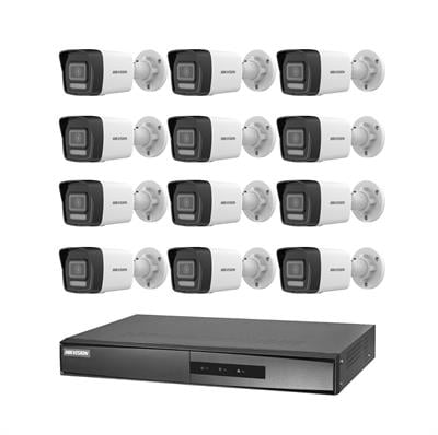 Hikvision 12 Kameralı 2 Mp Hybrid Light İp Güvenlik Kamera Seti DS-2CD1023G2-LIUF (Dahili Mikrofonlu)
