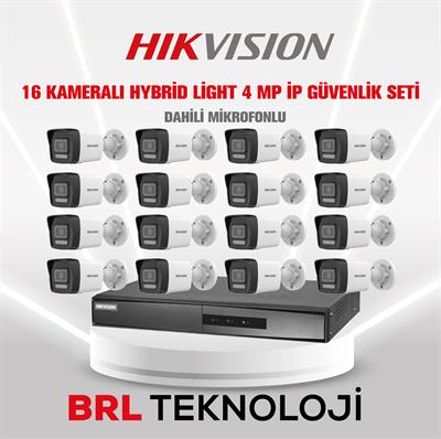 Hikvision 16 Kameralı 4 Mp Hybrid Light İp Güvenlik Kamera Seti DS-2CD1043G2-LIUF (Dahili Mikrofonlu)