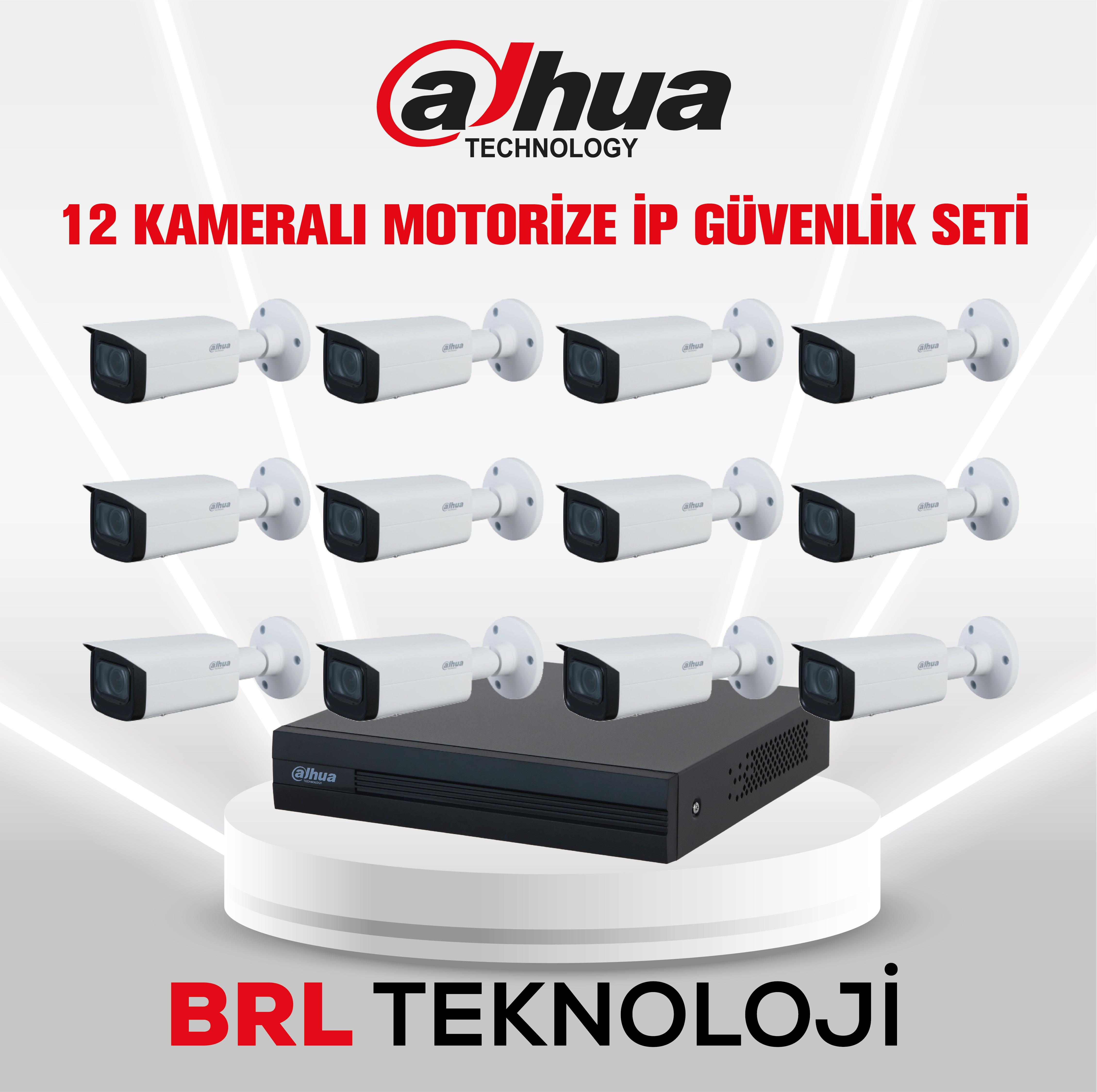 Dahua 12 Kameralı 2 MP Motorize Ip Güvenlik Kamera Seti