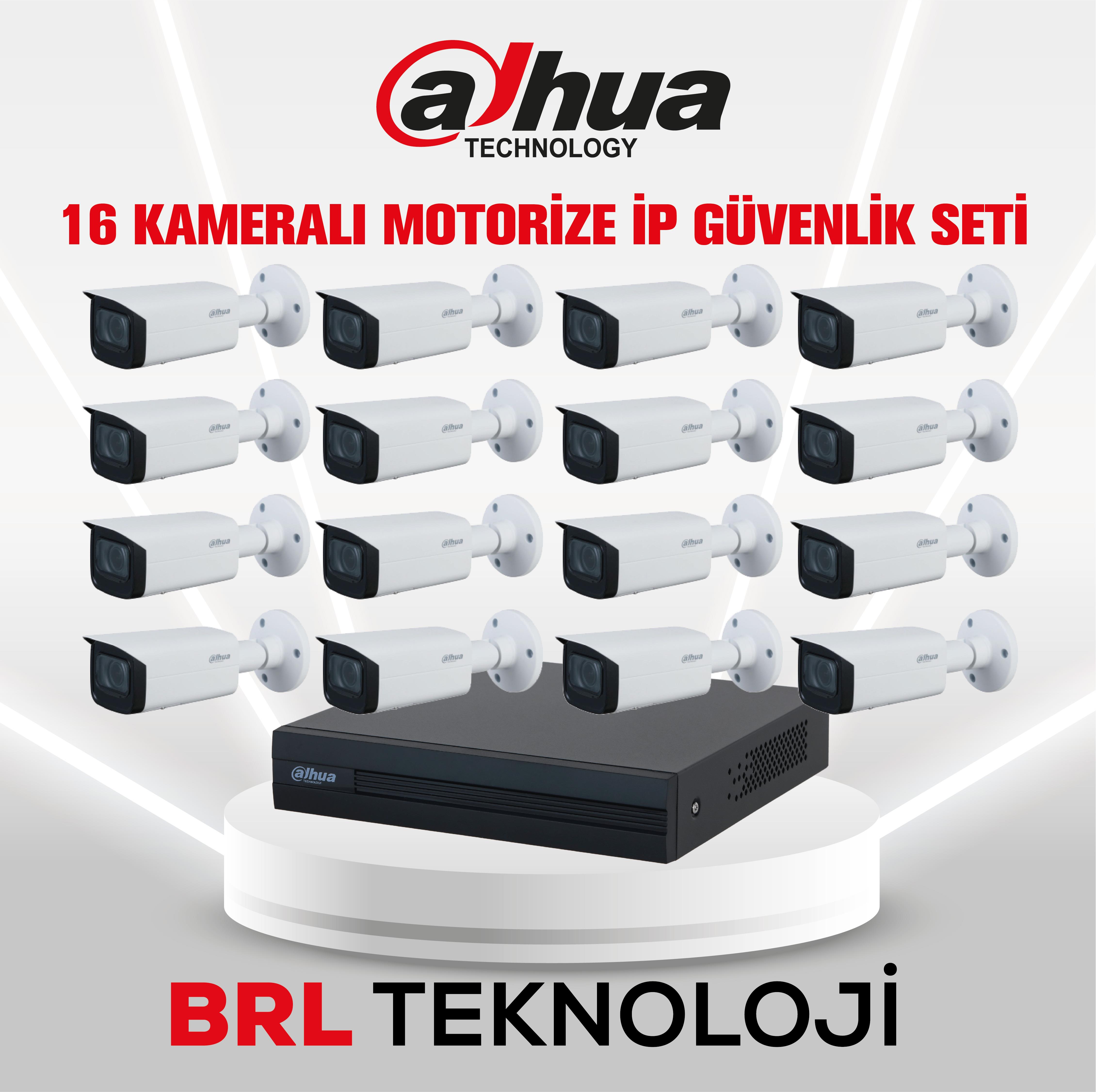 Dahua 16 Kameralı 2 MP Motorize Ip Güvenlik Kamera Seti