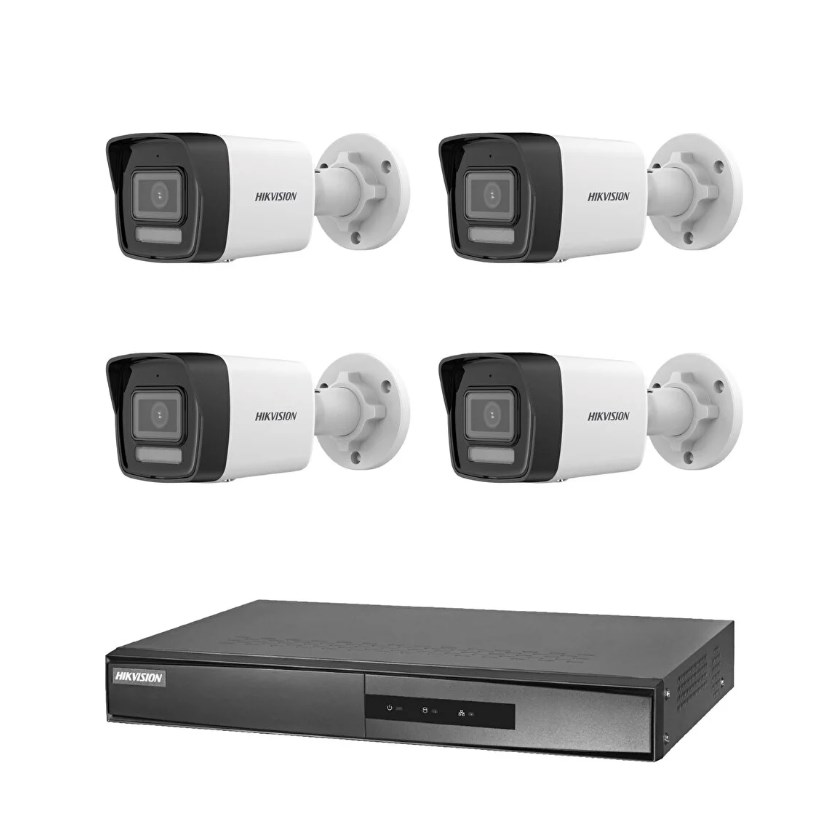 Hikvision 4 Kameralı 2 Mp Hybrid Light İp Güvenlik Kamera Seti DS-2CD1023G2-LIUF (Dahili Mikrofonlu)