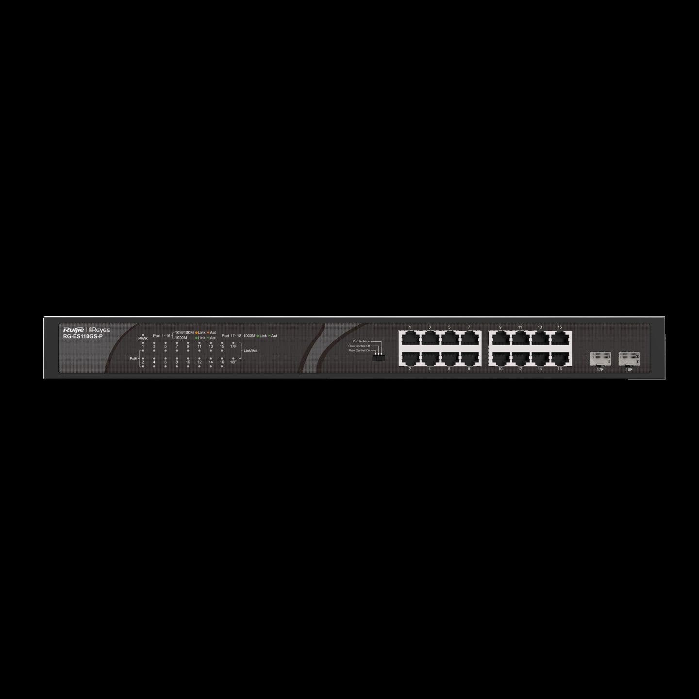RUİJİE-REYEE RG-ES118GS-P 16XGE 2XGE/SFP F.GİGABİT 247W POE SWİTCH