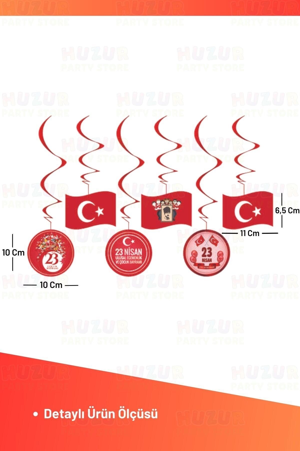 23 Nisan 6lı Karton Tavan Sarkıt Süsü Sınıf Okul Süsleme Malzemeleri Milli Bayram Bayrak Süsleri