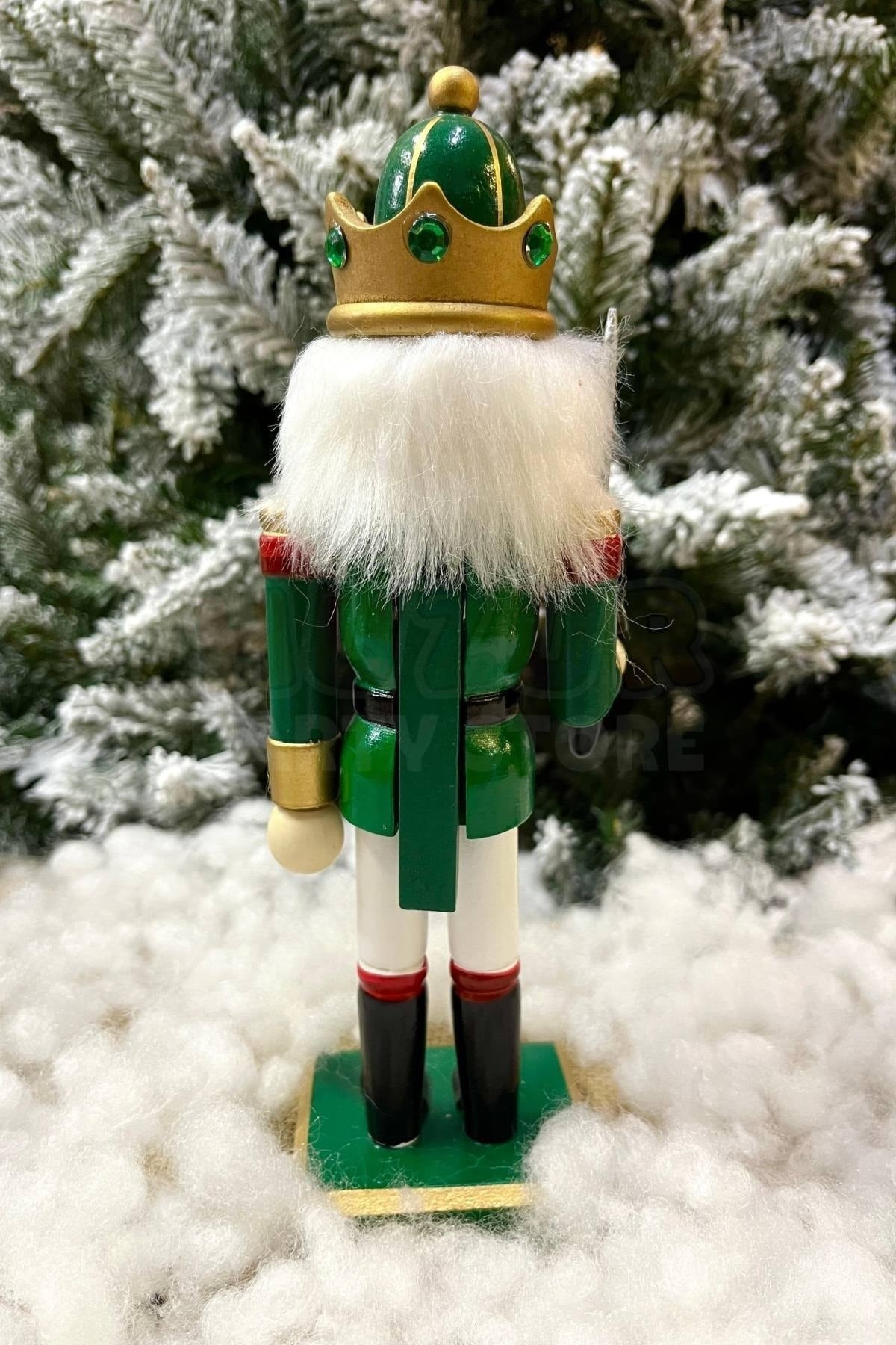 25 Cm Kılıçlı Fındıkkıran Yeşil Kırmızı Renkli Kurşun Asker Nutcracker Yılbaşı Yeni Yıl Dekoru