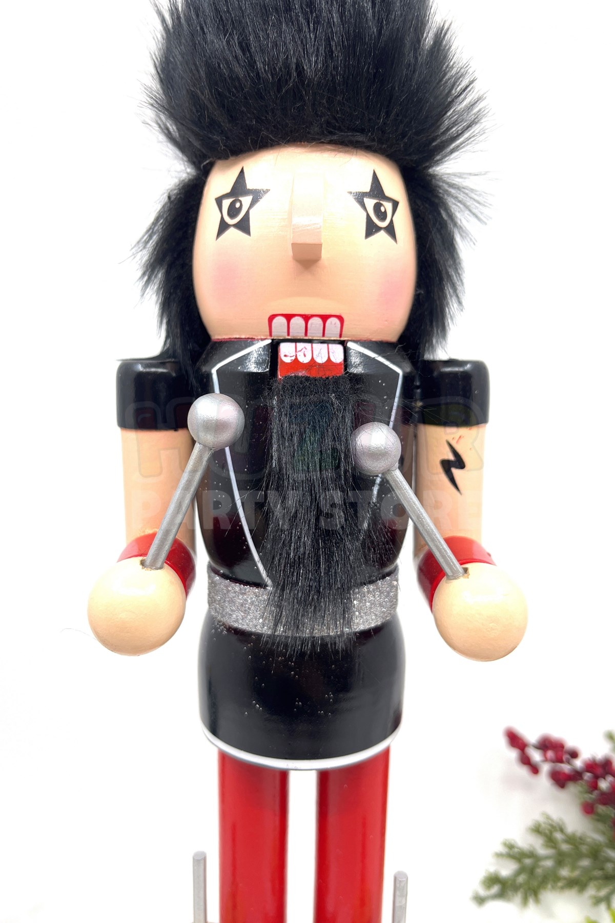 40 Cm Baterist Metalci Ağır Metal Rockçı Fındıkkıran Kurşun Asker Orijinal El Yapımı Tahta Adam