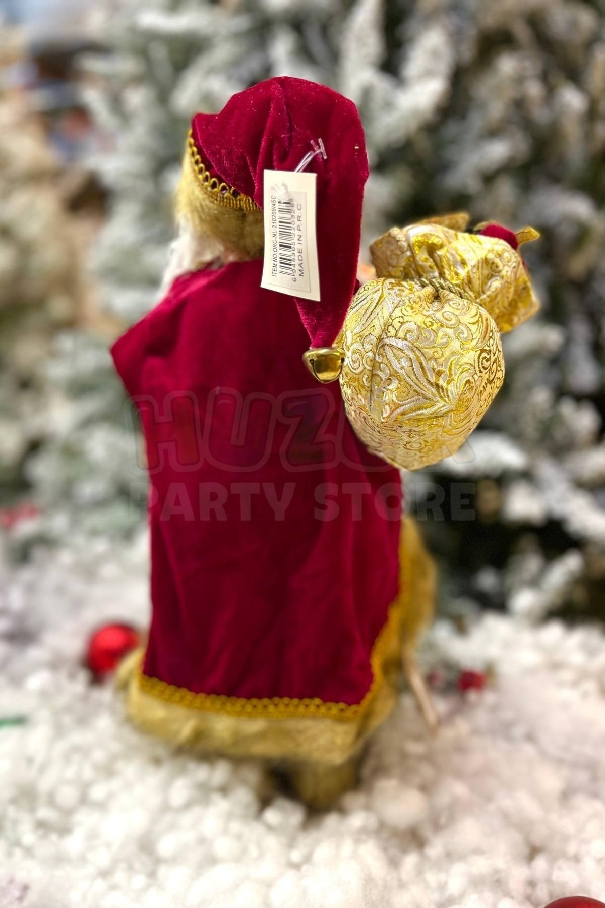 45 Cm Dekoratif Noel Baba Kırmızı Gold Kürklü Renkli Ayakta Durabilen Yeni Yıl Yılbaşı Süsü Dekoru