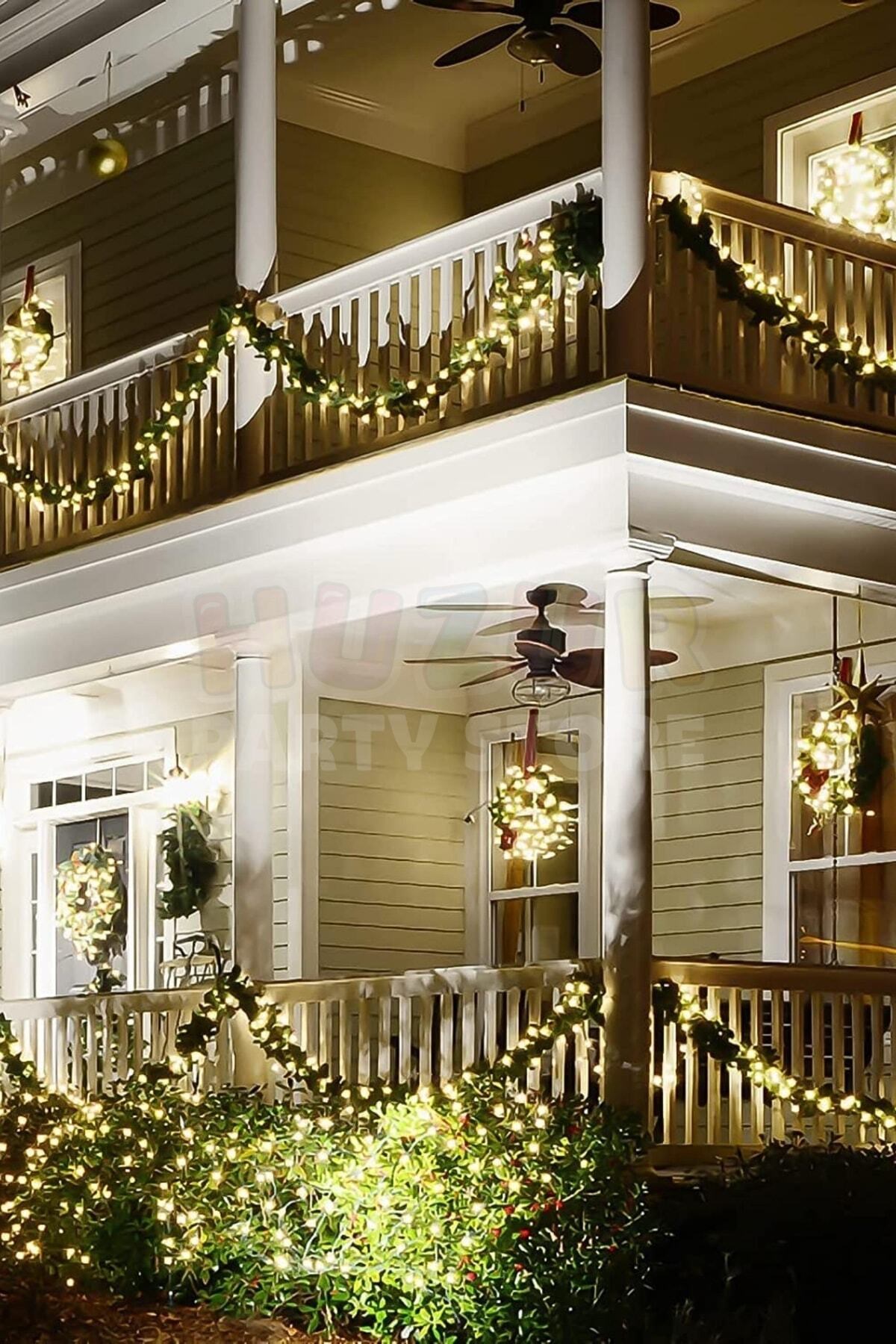 5 Metre X 70mm Yeşil Çam Dalı Şerit Garland Yılbaşı Yeni Yıl Ağacı Gürleştirici Dekor Doğal Görünüm