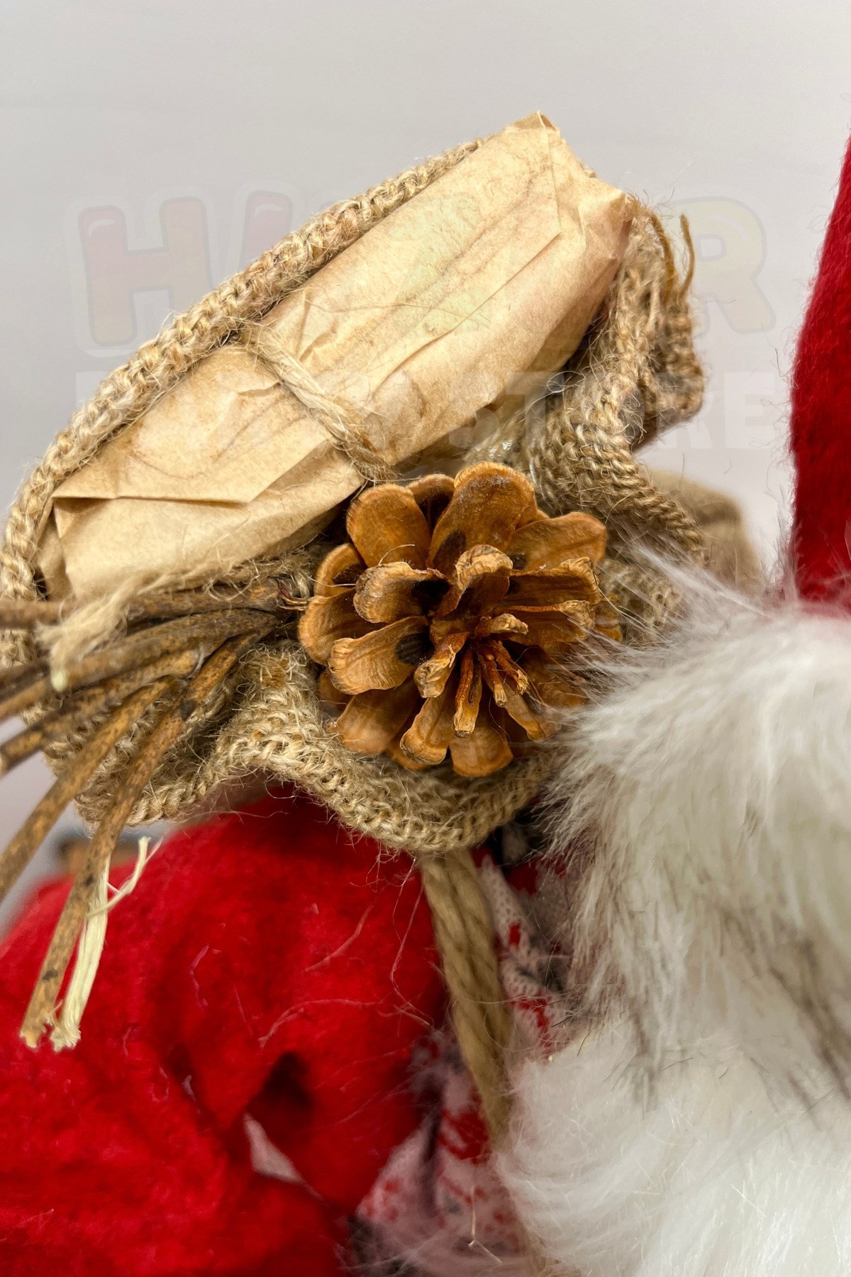 60 Cm Noel Baba Figürü Prime Seri Kırmızı Desenli Kürklü Fenerli Yılbaşı Ağacı Dekoru Yeni Yıl Süsü