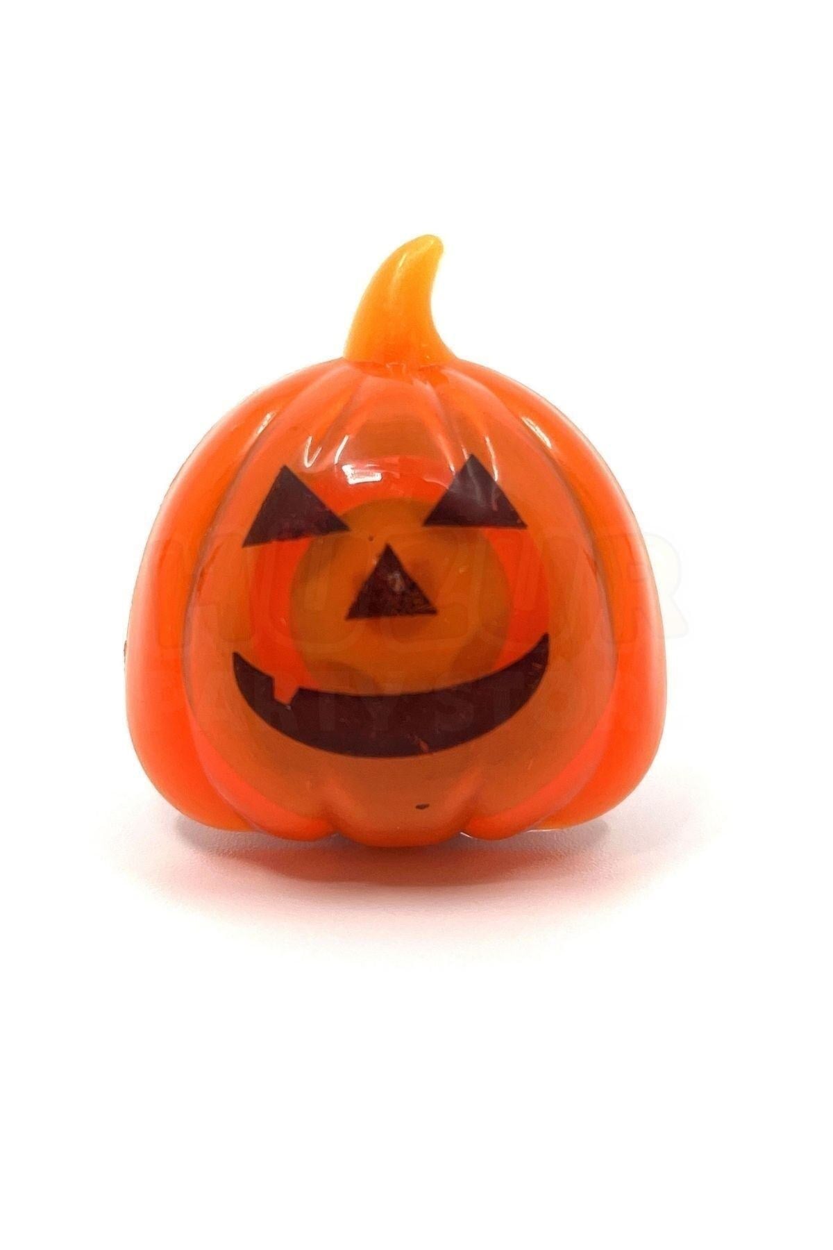 Balkabağı Yüzük Halloween Partisi Cadılar Bayramı Aksesuarı 3 Fonksiyonlu Rengarenk Işıklı 3x3.5 Cm