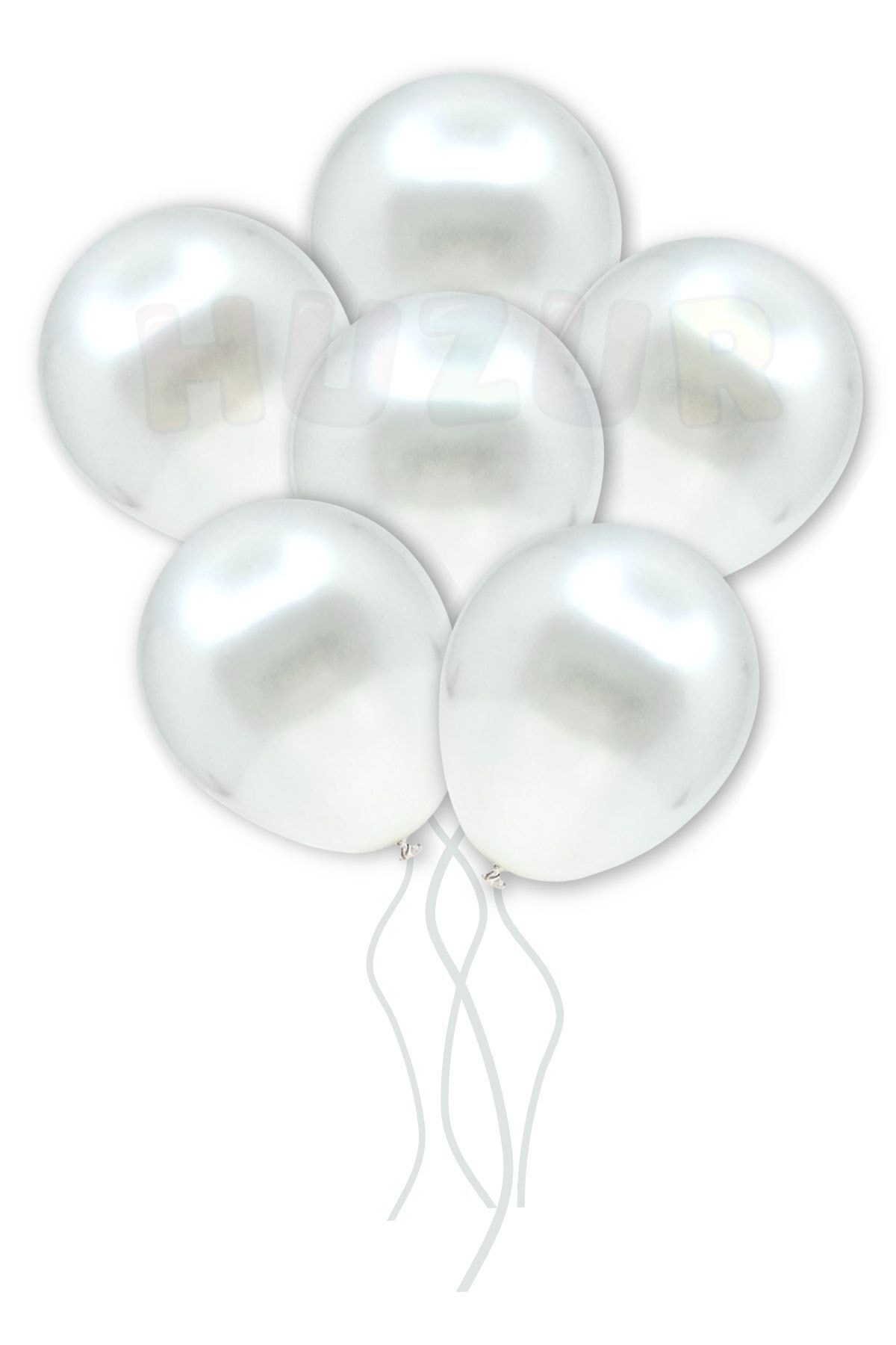 Beyaz Renkli Metalik Balon 50 Adet 30 Cm Lateks Parti Konsept Dekorasyon Kına Doğum Günü Balonu