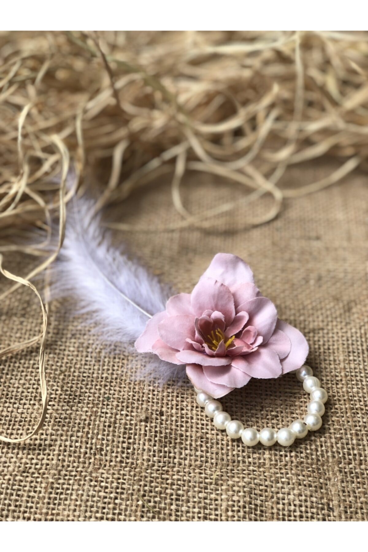 Bride To Be 10 Adet Nedime Gelin Bilekliği Tüy Inci Detaylı Pudra Pembe Renk Bekarlığa Veda Partisi