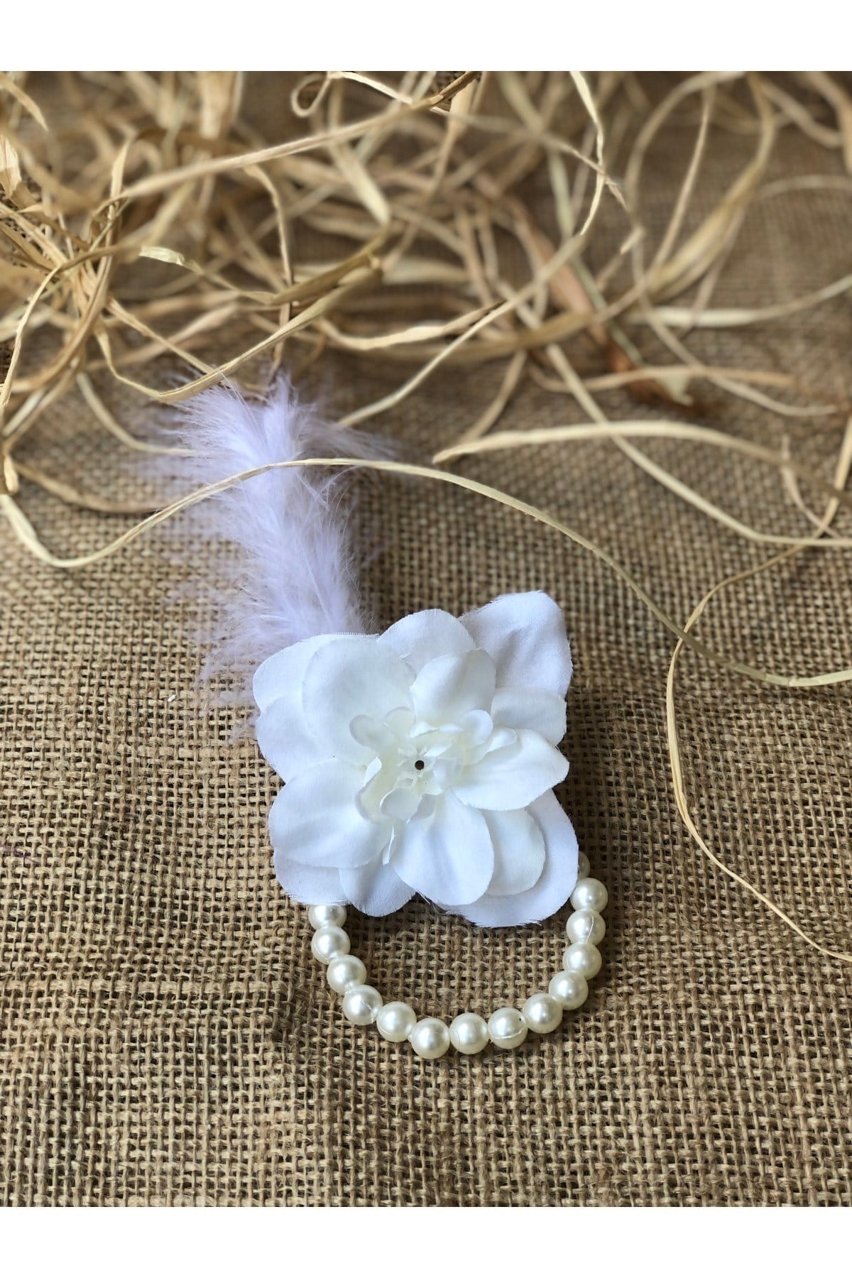 Bride To Be 10 Adet Nedime Gelin Bilekliği Tüy Ve Inci Detaylı Beyaz Renkli Bekarlığa Veda Partisi