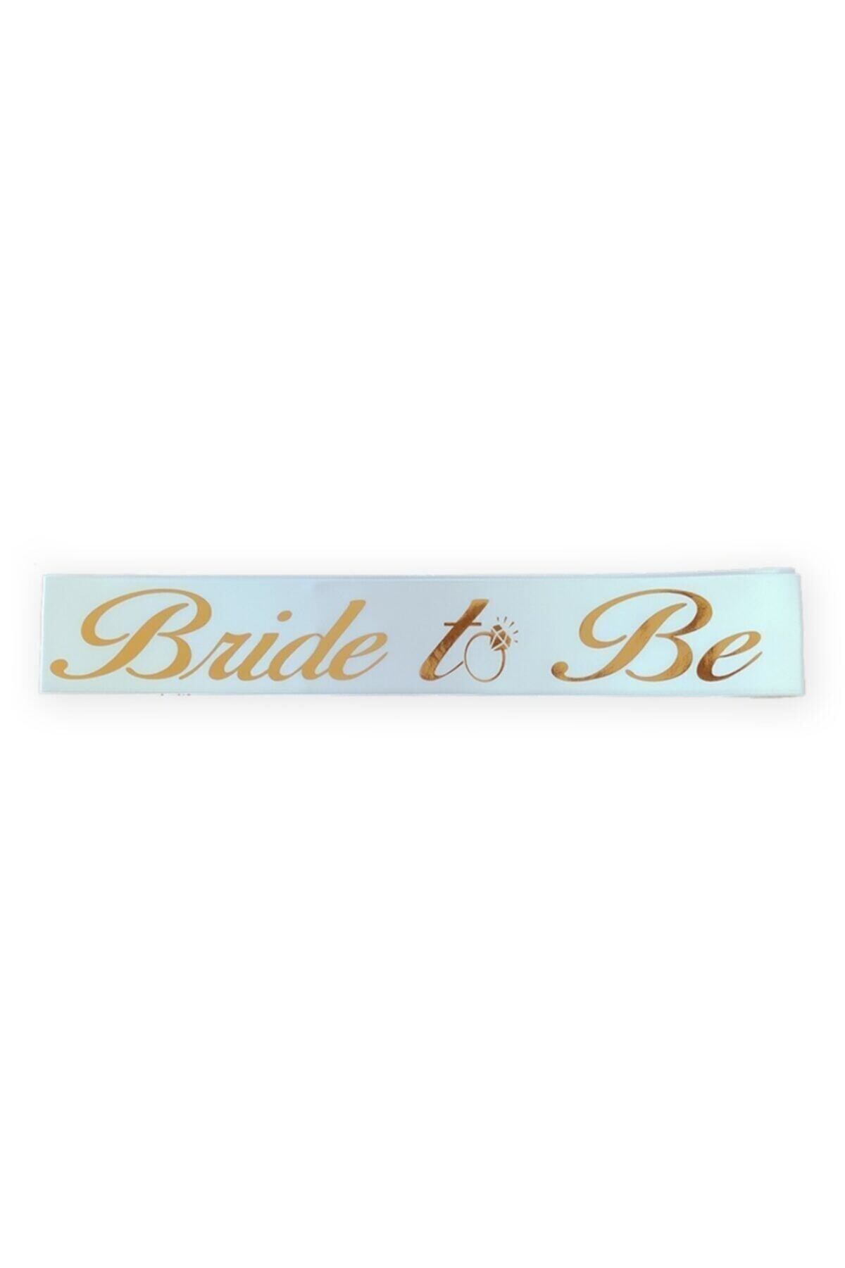 Bride To Be Yazılı Beyaz Üstüne Gold Altın Sarısı Yaldızlı Kuşak Bekarlığa Veda Partisi Konsepti