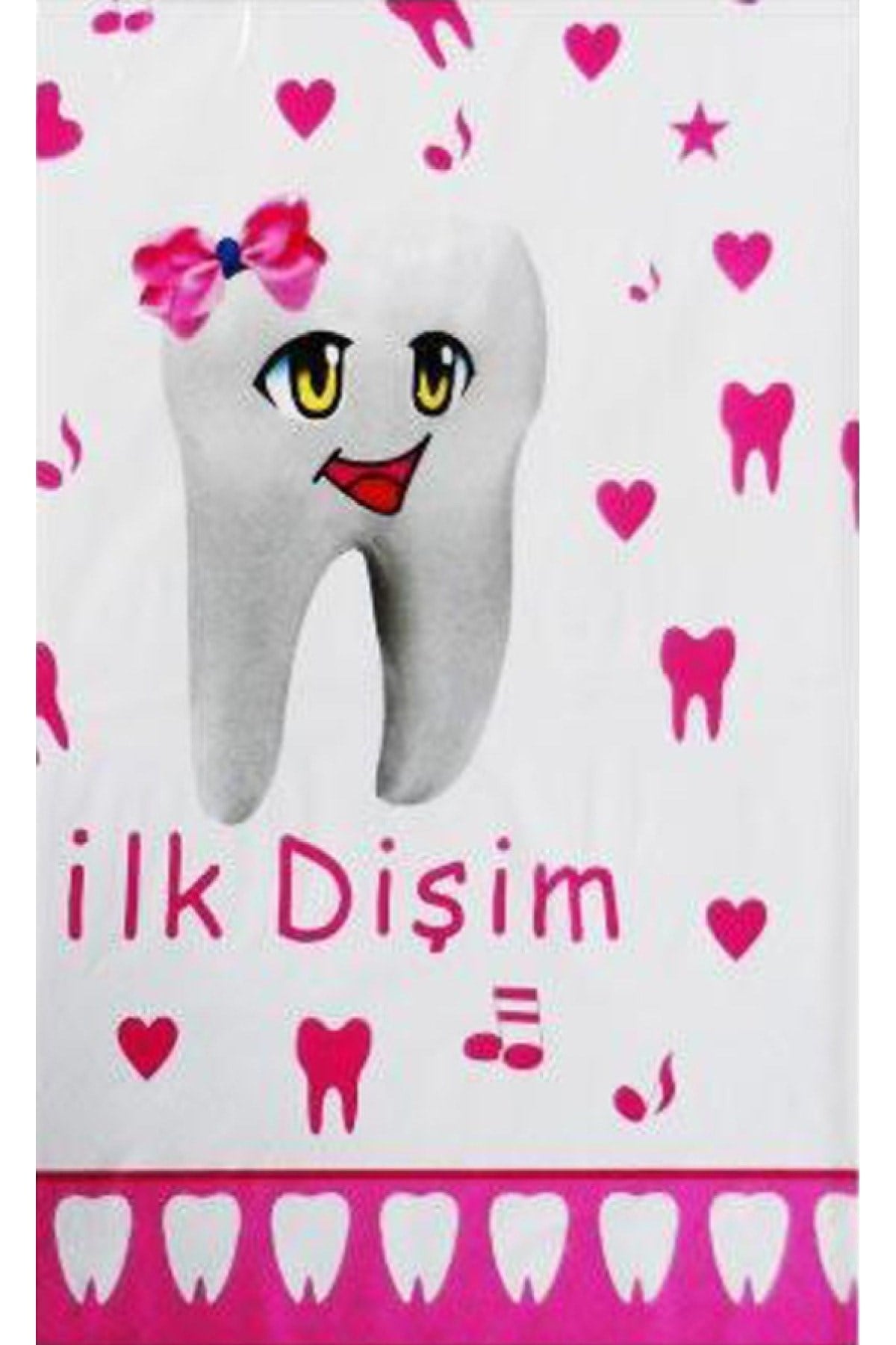 Diş Buğdayı Temalı Pembe İlk Dişim Konsepti Dişim Çıktı 120x180 Cm Lisanslı Plastik Masa Örtüsü