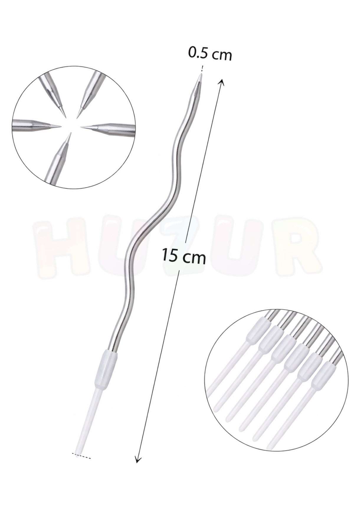 Gümüş Kıvrımlı Pasta Mumu 6 Adet 15 cm Doğum Günü Mum Seti Kıvrımlı Gri Renk Dekoratif Parti Süsü