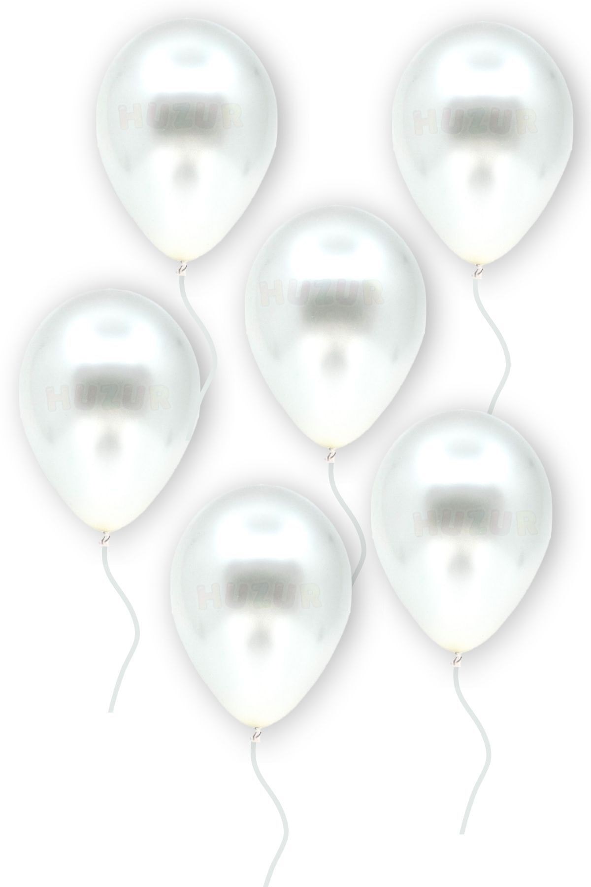 Küçük Mini Boy Beyaz Renkli Metalik Balon 50 Adet 6 Inç 15 Cm Parti Konsept Düğün Doğum Günü Balonu