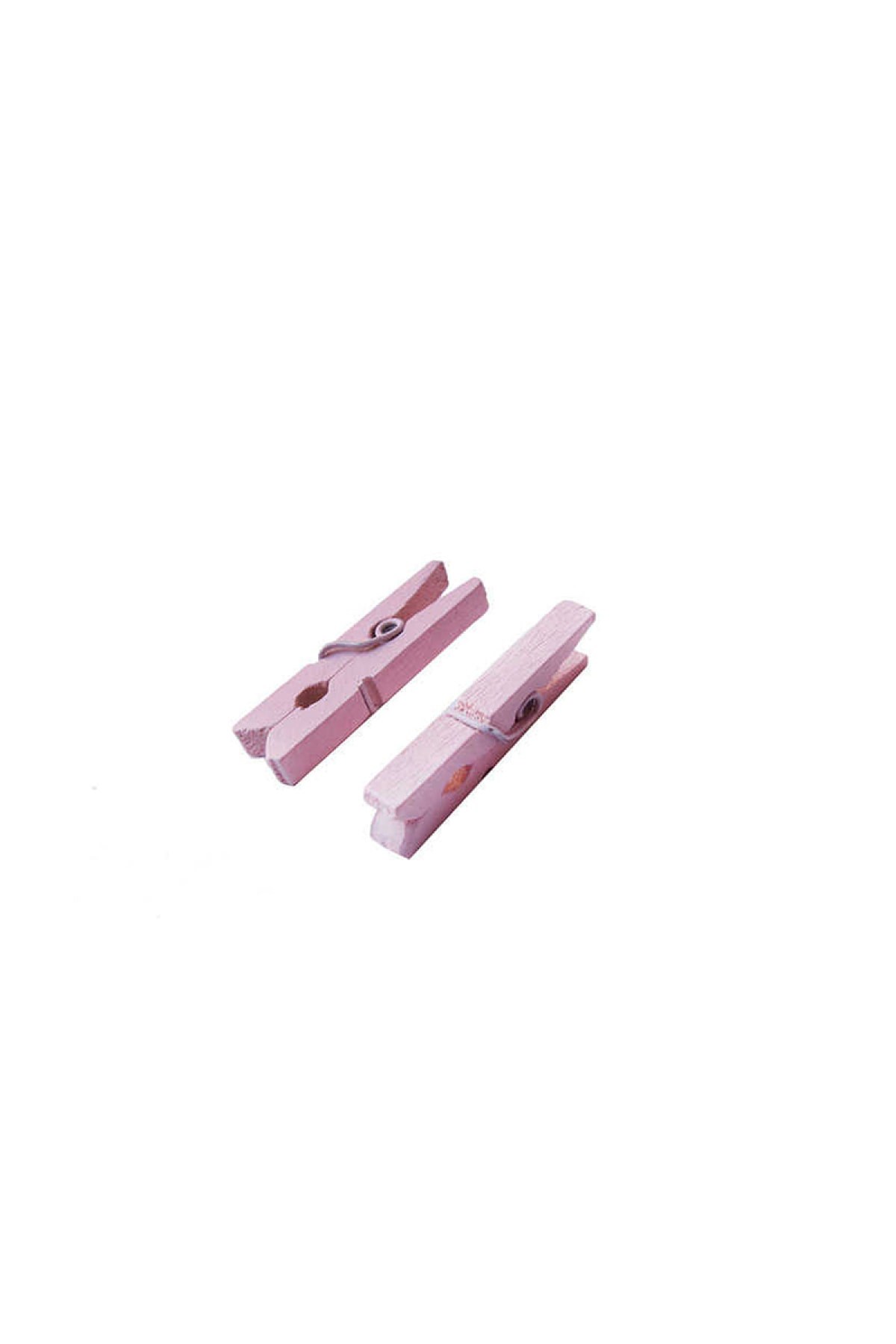 Pembe Renkli Ahşap Minik Mandal Fotoğraf Asmalık Dekoratif Süsleme Mini Mandal 100 Adet