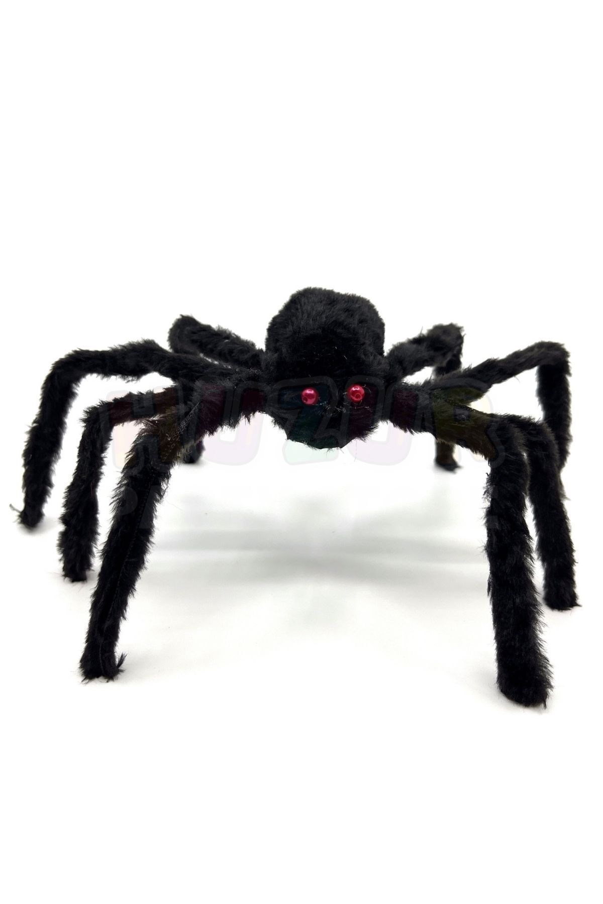 Siyah Renk Kırmızı Gözlü Örümcek Halloween Cadılar Bayramı Bacakları Tamamen Açıldığında 30 Cm