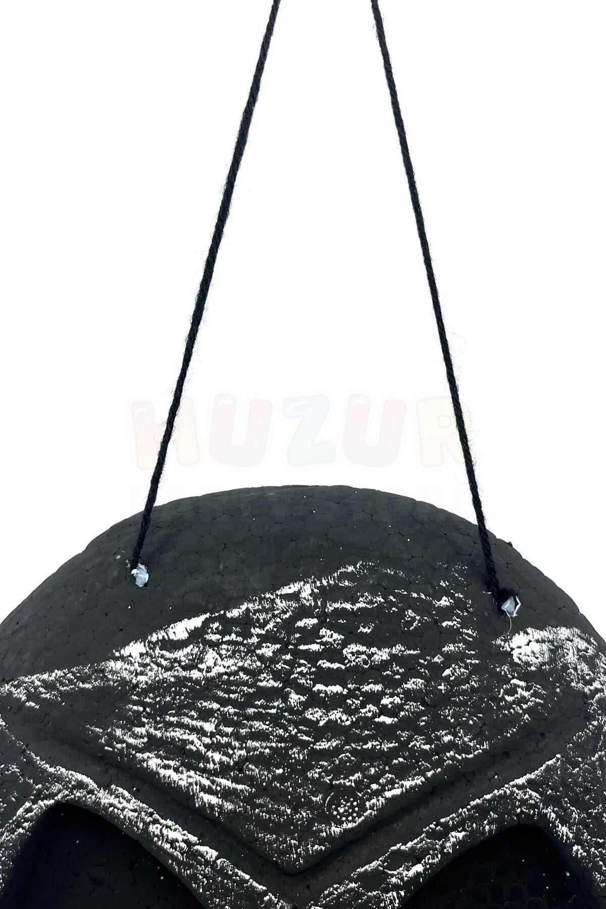 Strafor Kuru Kafa Dekor Eskitme Siyah Renk Asma İpli 37x23 Cm Halloween Cadılar Bayramı Parti Dekoru