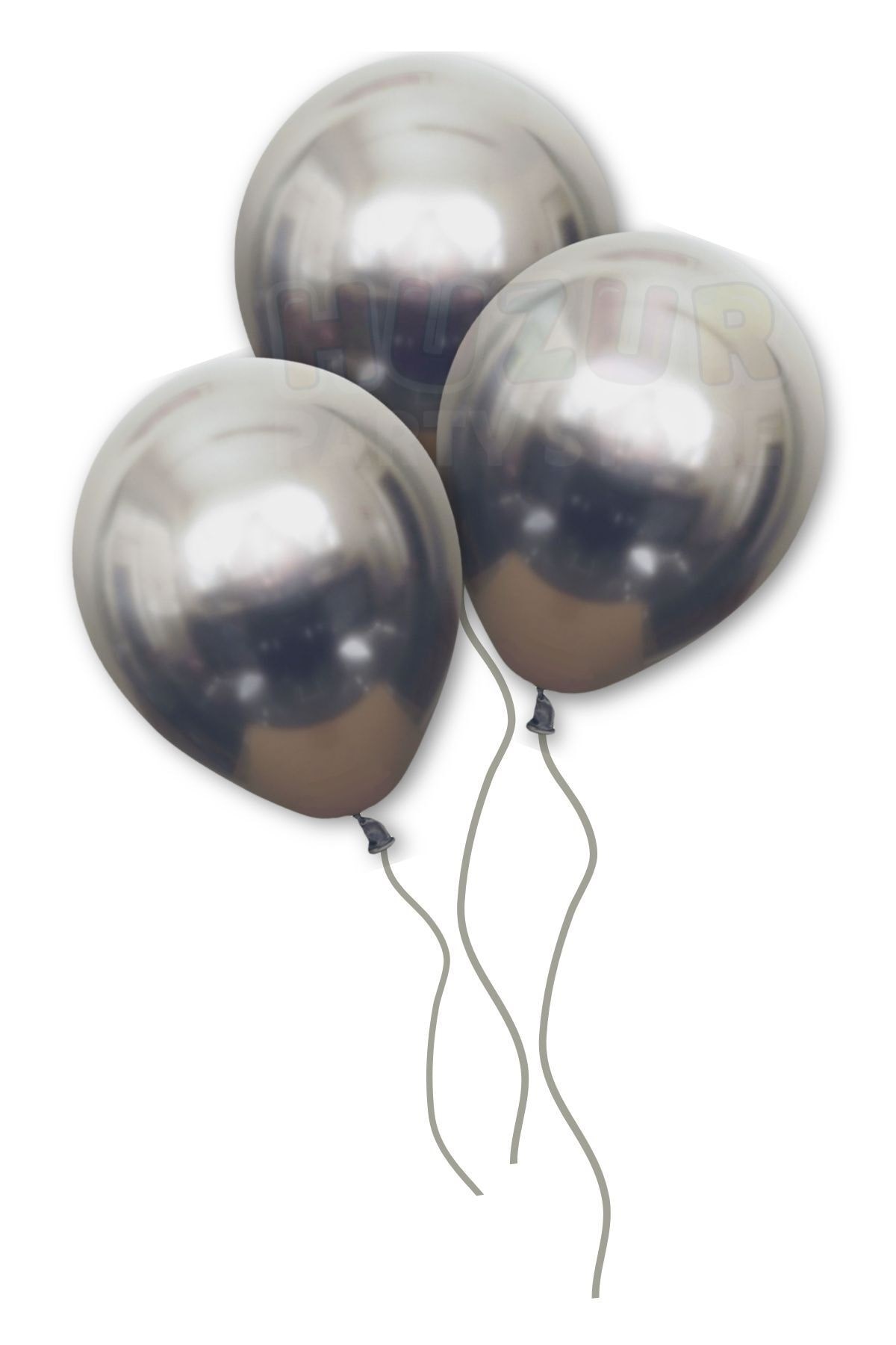 Uzay Grisi Renkli Krom Balon 50 Adet 30 Cm Koyu Gri Inanılmaz Parlak Rengi Canlı Doğum Günü Partisi