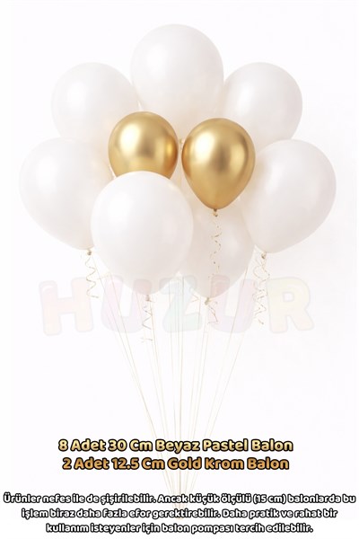 11 Parça Hoşgeldin Ramazan Süsleme Seti 8 Beyaz 2 Gold Krom Balon Demeti Süsü Yeni Sezon İftar Dekor