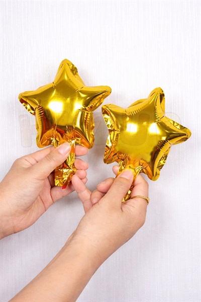 13 Cm Gold Yıldız Folyo Balon Seti 6 Adet 5″ Küçük Yıldız Doğum Günü Parti Ramazan Özel Gün Süsleri