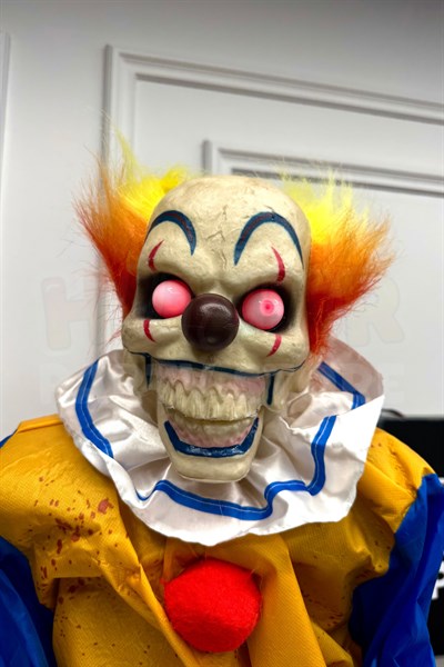 130 cm Ağzı Hareketli Gözleri Işıklı Konuşan Palyaço Joker Şekerlik Halloween Cadılar Bayramı Dekoru