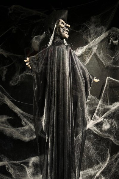 140 Cm Damat Cadı Kolları Hareketli Sesli Durmadan Çalan Dekor Halloween Cadılar Bayramı Partisi