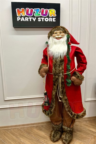 150 Cm Mega Boy Noel Baba Figürü Özel Prime Seri Kırmızı Kürklü Yılbaşı Yeni Yıl Çam Ağacı Dekoru