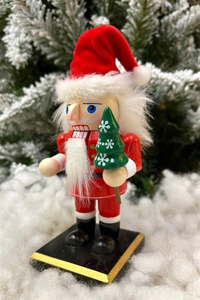 16 Cm Noel Baba Fındıkkıran Şapka Çam Ağacı Ekipman Detaylı Nutcracker Yılbaşı Yeni Yıl Dekoru