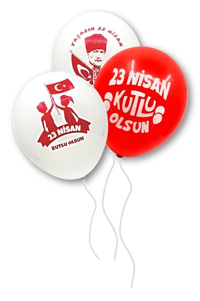 23 Nisan Balon 10 Adet 30 Cm Ulusal Egemenlik Ve Çocuk Bayramı Atatürk Detaylı Baskı Milli Bayram