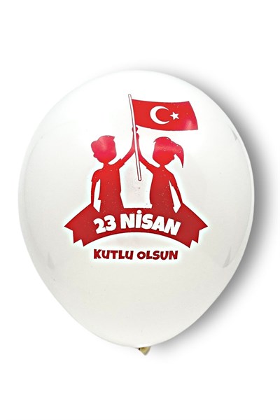 23 Nisan Balon 10 Adet 30 Cm Ulusal Egemenlik Ve Çocuk Bayramı Atatürk Detaylı Baskı Milli Bayram
