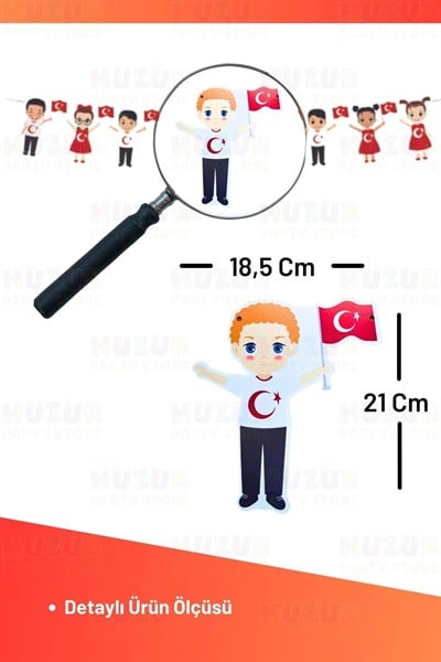 23 Nisan Dekoratif Afiş Banner Elleri Bayraklı Mutlu Çocuklar Süsü Sınıf Okul Süsleme Milli Bayram