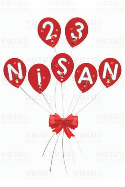 23 Nisan Karton Kapı Süsü Okul Sınıf Süsleme Fiyonk Balon Detaylı Milli Çocuk Bayramı Süsü 120 Cm