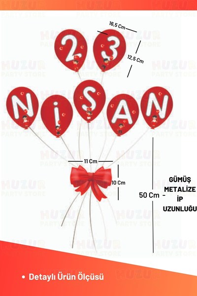 23 Nisan Karton Kapı Süsü Okul Sınıf Süsleme Fiyonk Balon Detaylı Milli Çocuk Bayramı Süsü 120 Cm