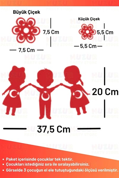 23 Nisan Sınıf Okul Pencere Süsü 2 Set Kağıt Süsleme Milli Bayram Süsleri Çiçek Türk Bayrağı Detaylı