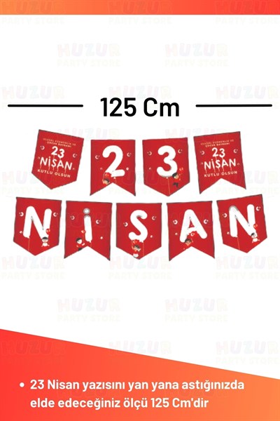 23 Nisan Yazısı Ulusal Egemenlik Ve Çocuk Bayramı Banner Süs Okul Sınıf Süsleme Milli Bayram Süsleri
